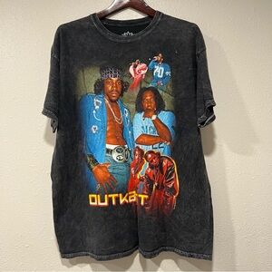 Outkast Hotlanta Black Dyed Worn Tee Shirt Short Sleeve Men’s Size Medium Retro